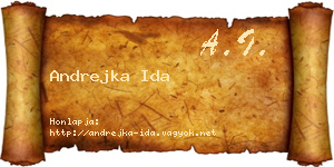 Andrejka Ida névjegykártya
